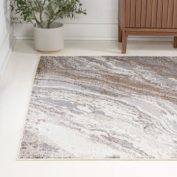 Kassia Contemporary Glam Abstract Marble Area Rug